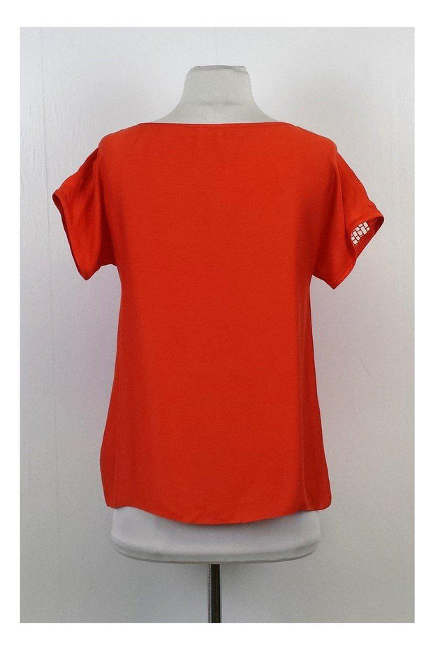 Current Boutique-Tibi - Orange Short Sleeve Cut Out Neckline Blouse Sz 0