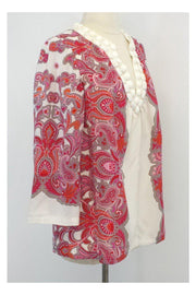 Current Boutique-Tibi - Paisley Print Silk Tunic w/ Beaded Neckline Sz 6