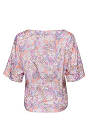 Current Boutique-Tibi - Pink Floral Print Short Sleeve Blouse Sz XS