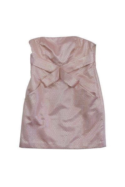Current Boutique-Tibi - Pink & Silver Crisscross Strapless Dress Sz 4