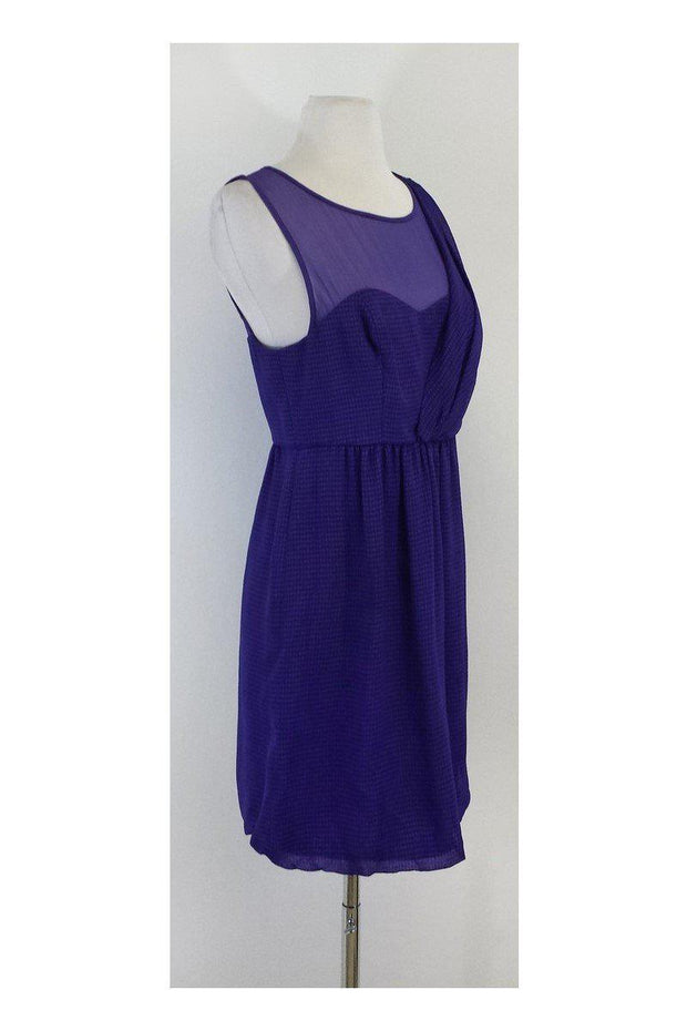 Current Boutique-Tibi - Purple Mesh & Gingham Print Dress Sz 8