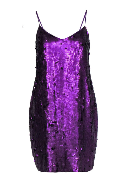 Current Boutique-Tibi - Purple Silk Sequin Sleeveless Dress Sz 8