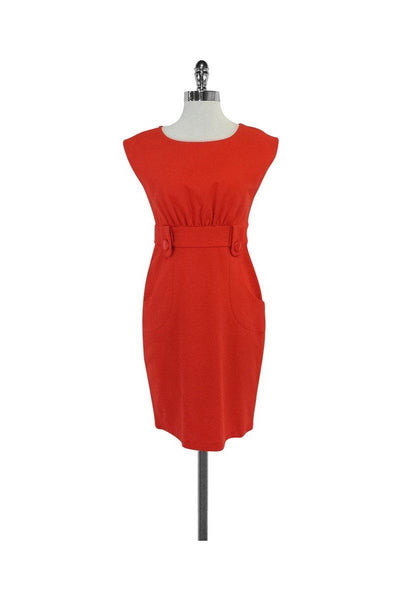 Current Boutique-Tibi - Red Cotton Cap Sleeve Dress Sz S