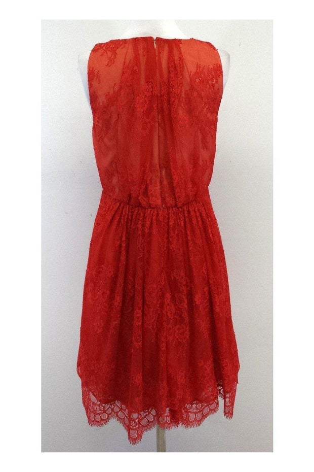 Current Boutique-Tibi - Red Orange Floral Lace Dress Sz 8