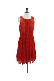 Current Boutique-Tibi - Red Orange Floral Lace Dress Sz 8