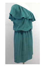 Current Boutique-Tibi - Turquoise Ruffle One Shoulder Dress Sz 4