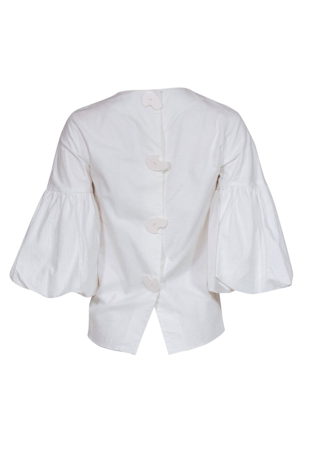Current Boutique-Tibi - White Button Back Cotton Top Sz XXS