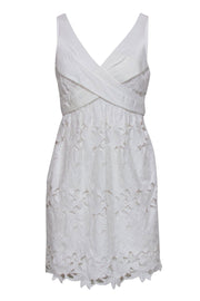 Current Boutique-Tibi - White Cotton Floral Lace Dress w/ Crisscross Front Sz 8