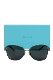 Current Boutique-Tiffany & Co. - Dark Silver & Green Sunglasses w/ Swarovski Crystals