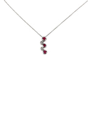 Current Boutique-Tiffany & Co. - Platinum Bubble Pendant Necklace w/ Diamonds & Rubies