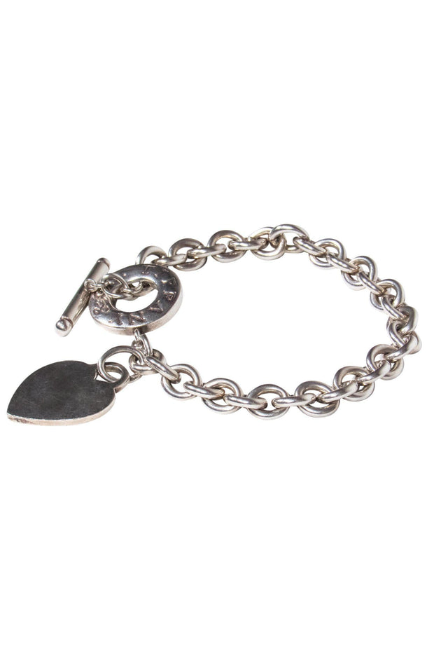 Current Boutique-Tiffany & Co. - Silver Heart Tag Toggle Charm Bracelet