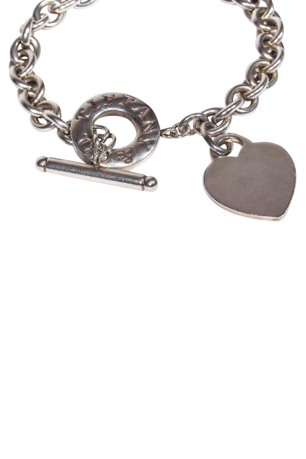 Current Boutique-Tiffany & Co. - Silver Heart Tag Toggle Charm Bracelet