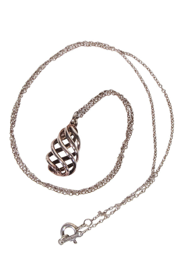 Current Boutique-Tiffany & Co. - Silver Twisted Teardrop Pendant Necklace