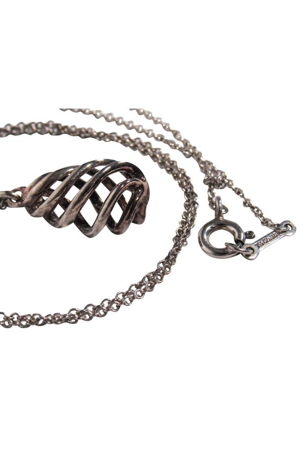 Current Boutique-Tiffany & Co. - Silver Twisted Teardrop Pendant Necklace