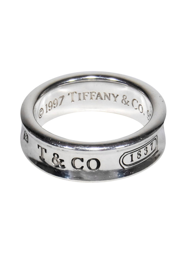 Current Boutique-Tiffany & Co. - Sterling Silver Banded Ring w/ Logo