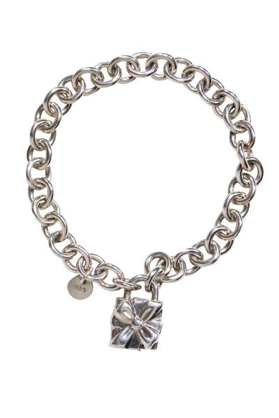 Current Boutique-Tiffany & Co. - Sterling Silver Chain Bracelet w/ Locking Present Charm