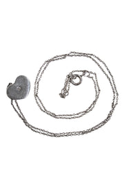 Current Boutique-Tiffany & Co. - Sterling Silver Elsa Peretti Engraved Heart Chain Necklace w/ Small Diamond
