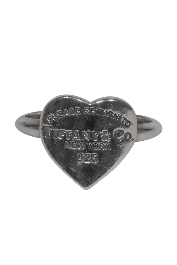 Current Boutique-Tiffany & Co. - Sterling Silver Engraved Heart Ring Sz 5.5