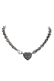 Current Boutique-Tiffany & Co. - Sterling Silver Heart Tag Chain Choker