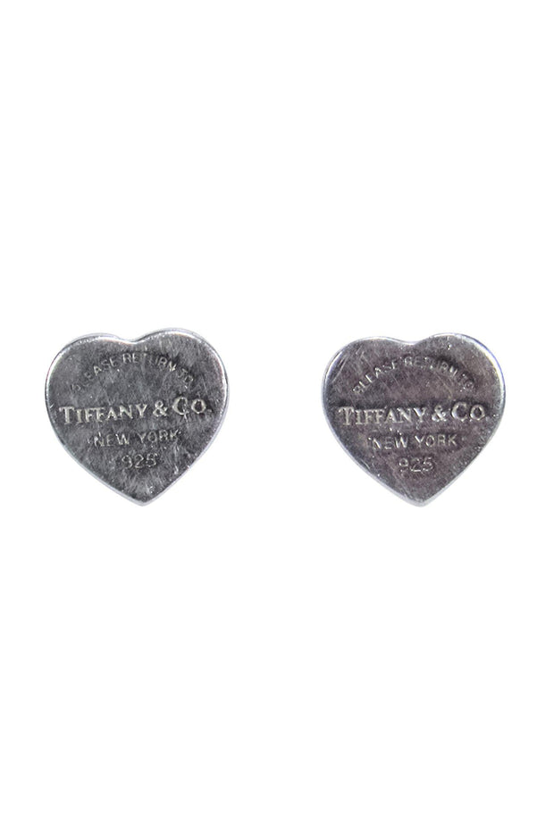 Current Boutique-Tiffany & Co. - Sterling Silver Mini Engraved Heart Stud Earrings