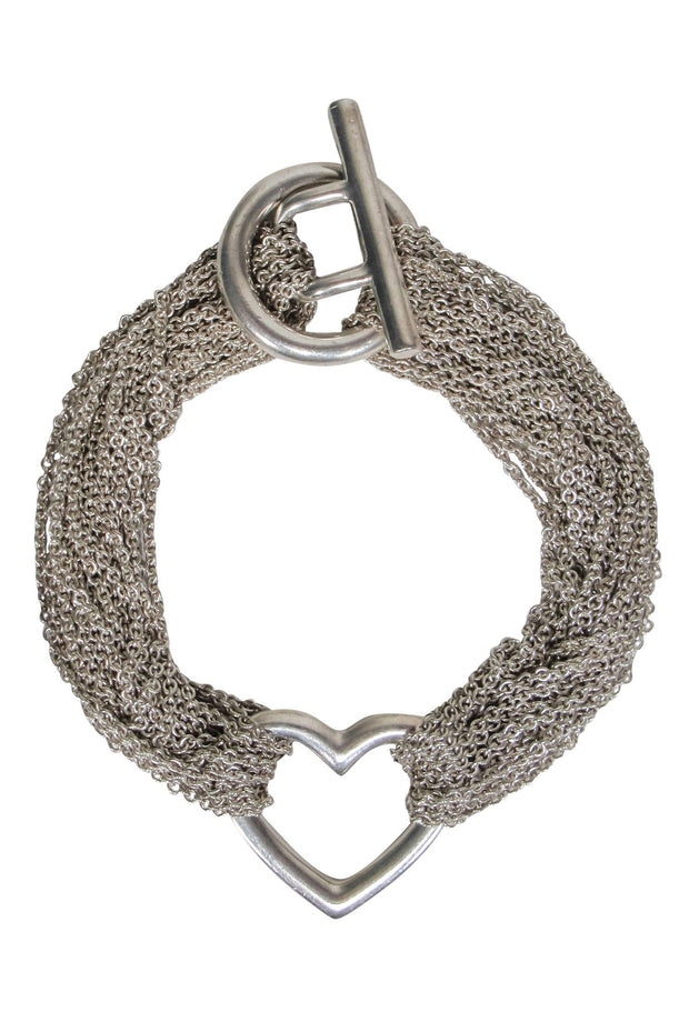 Current Boutique-Tiffany & Co. - Sterling Silver Multi-Chain Heart Toggle Bracelet