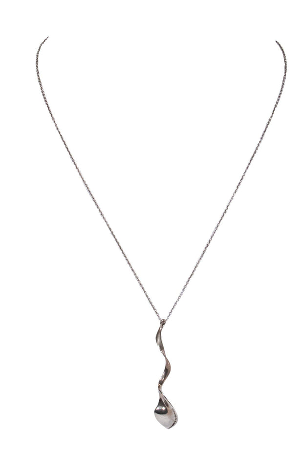 Current Boutique-Tiffany & Co. - Sterling Silver Spiral Orchid Pendant Necklace