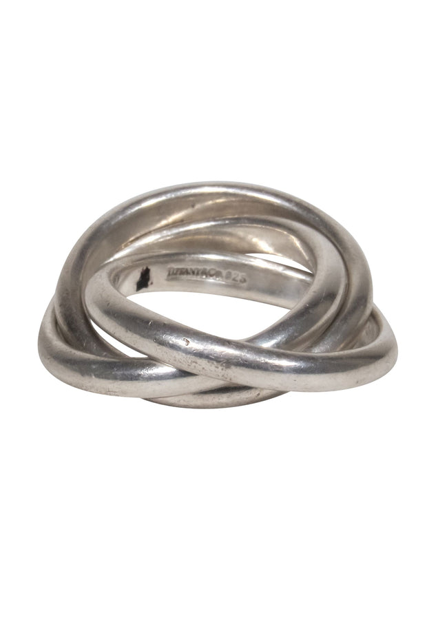 Current Boutique-Tiffany & Co. - Sterling Silver Three Band Stacked Ring Sz 5