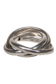 Current Boutique-Tiffany & Co. - Sterling Silver Three Band Stacked Ring Sz 5