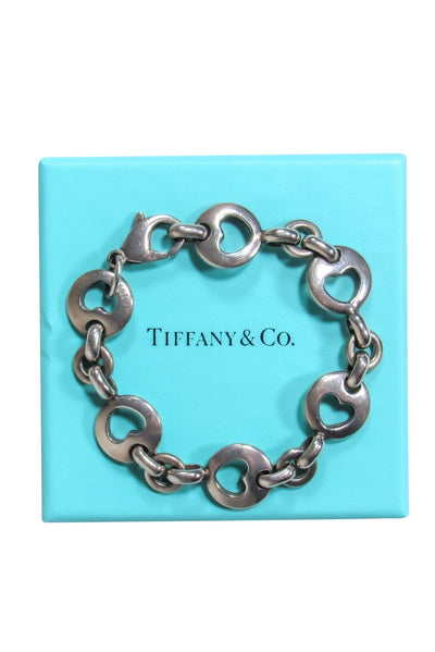 Current Boutique-Tiffany & Co. - Vintage Sterling Silver Heart Cutout Link Bracelet