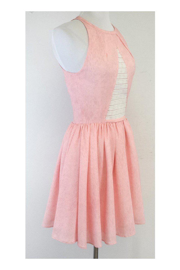 Current Boutique-Timo Weiland - Light Pink & Mesh Fit & Flare Dress Sz 4