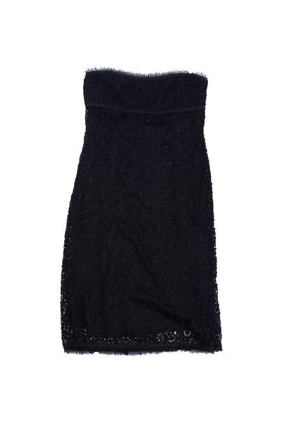Current Boutique-Tocca - Black Floral Lace Strapless Dress Sz 4