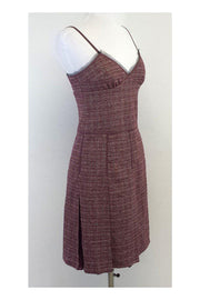 Current Boutique-Tocca - Maroon Tweed Spaghetti Strap Dress Sz 2