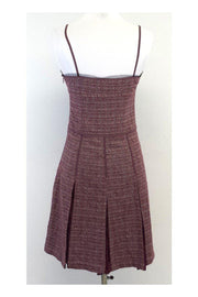 Current Boutique-Tocca - Maroon Tweed Spaghetti Strap Dress Sz 2