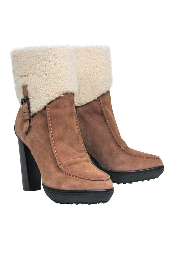 Nicholas Kirkwood + Shearling-trimmed Leather Ankle Boots