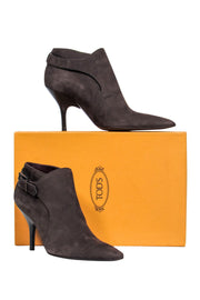 Current Boutique-Tod's - Brown Suede Pointed Toe Heel Booties Sz 9.5