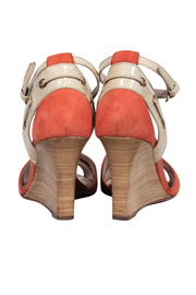 Current Boutique-Tod's - Orange Suede Wooden Heels Wedges Sz 8.5