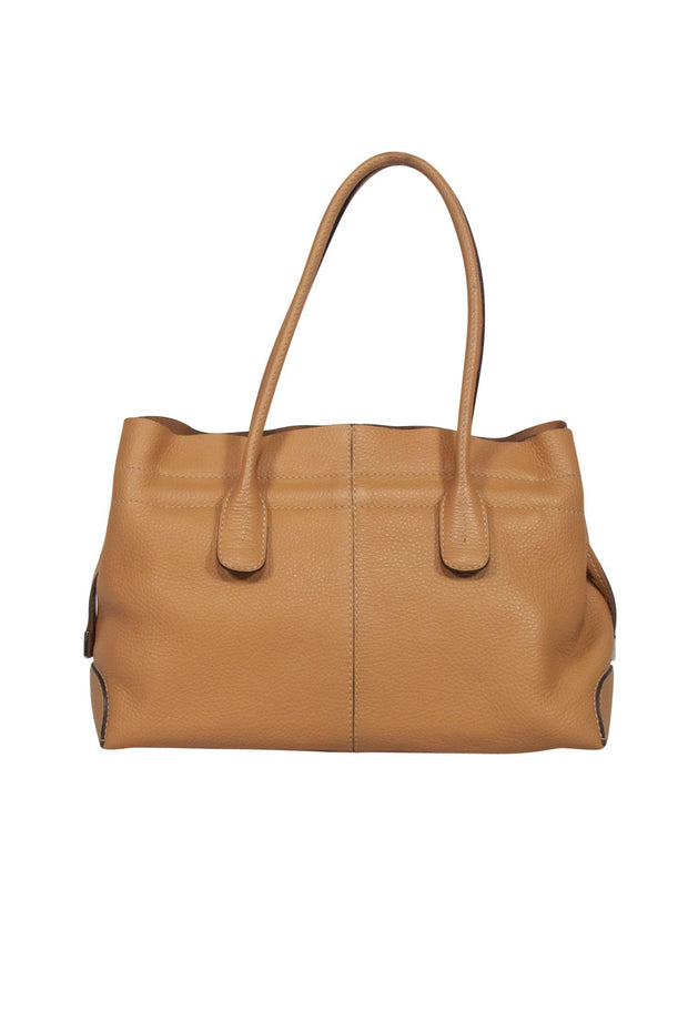 Current Boutique-Tod's - Tan Pebbled Leather Satchel Tote