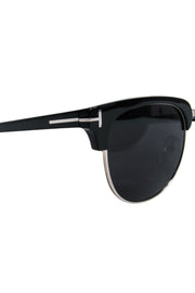 Current Boutique-Tom Ford - Black Browline Silver-Toned Sunglasses