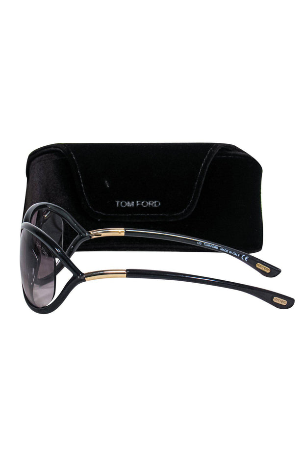 Current Boutique-Tom Ford - Black "Jennifer" Oval Sunglasses