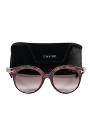 Current Boutique-Tom Ford - Dark Brown Tortoise Shell Round Frame Sunglasses