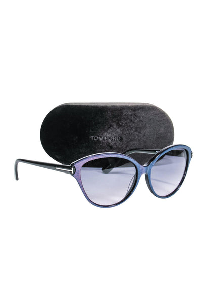 Current Boutique-Tom Ford - Pink & Blue Iridescent Round Sunglasses