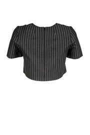 Current Boutique-Torn by Ronny Kobo - Dark Grey Striped Crop Top Sz XS