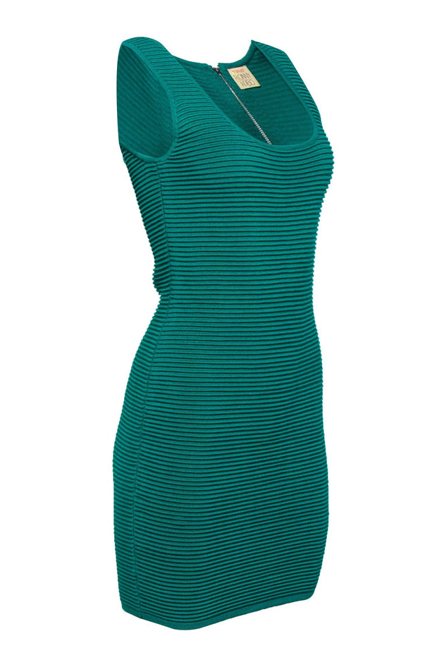 Green Ribbed Dress Sleeveless Bodycon