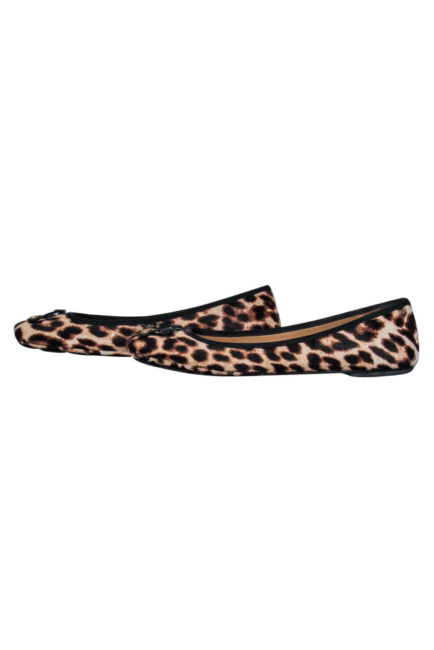 Current Boutique-Tory Burch - Beige & Black Leopard Print Calf Hair Ballet Flats Sz 8