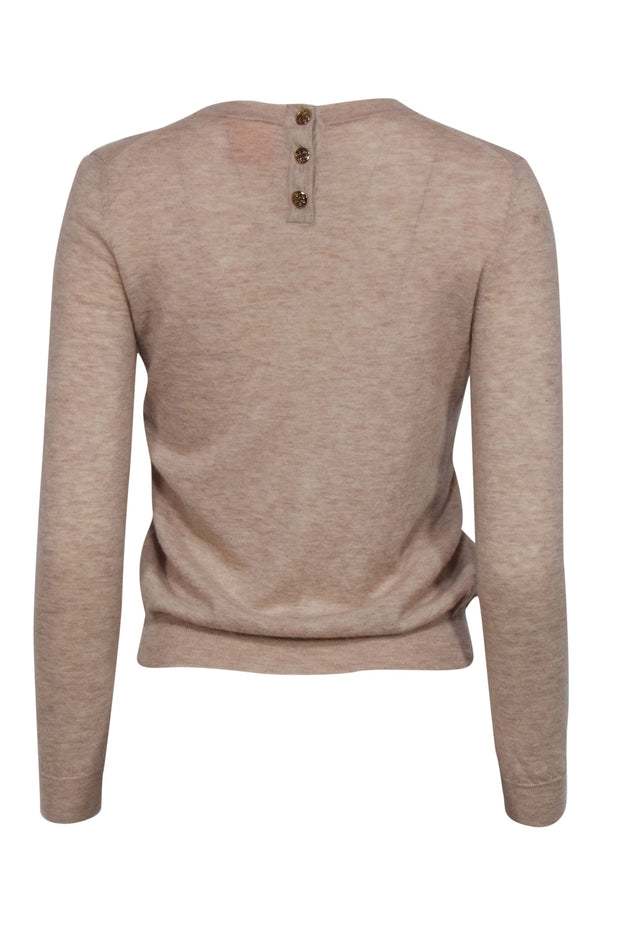 Current Boutique-Tory Burch - Beige Cashmere Crewneck Sweater Sz S
