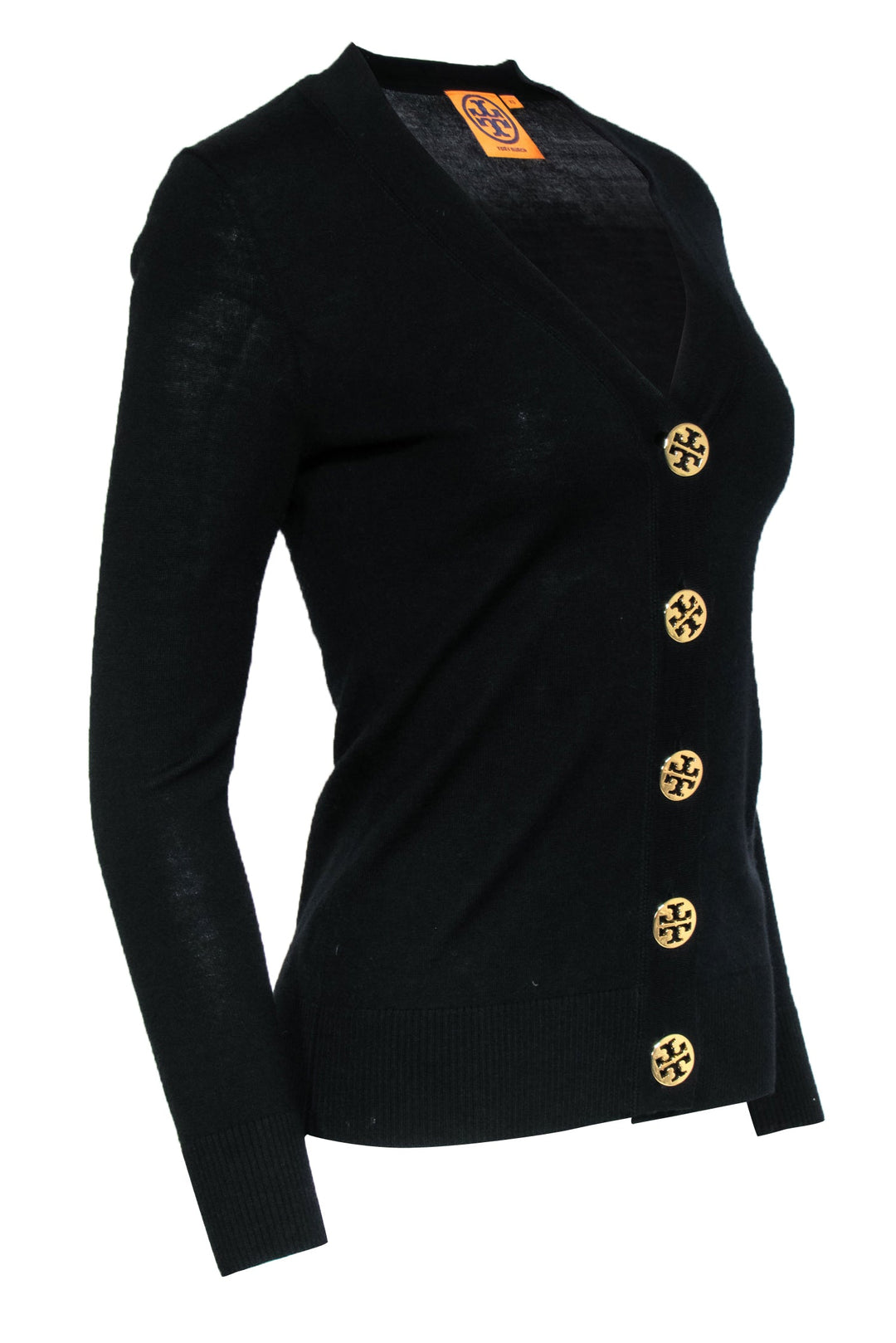 Tory Burch Black store Ribbed Classic Cardigan