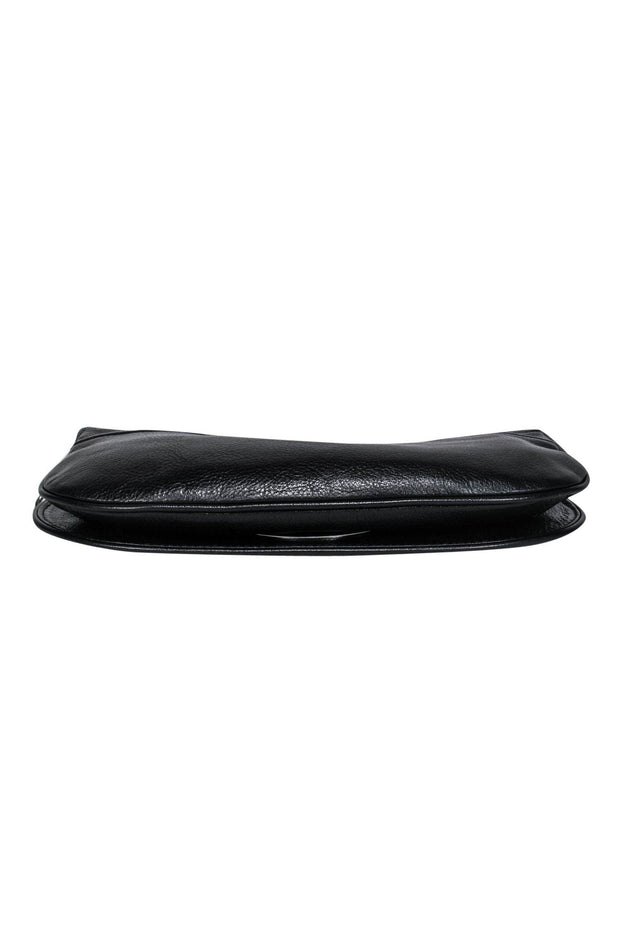 Tory Burch - Black Leather Convertible Shoulder Bag w/ Silver Logo –  Current Boutique