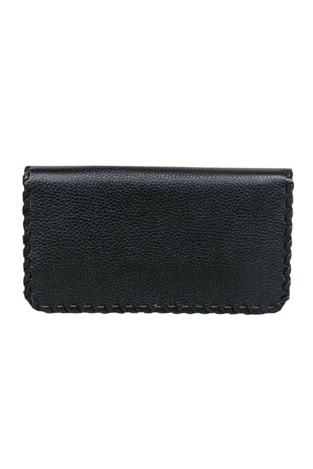 Current Boutique-Tory Burch - Black Leather Marion Continental Wallet