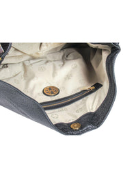 Current Boutique-Tory Burch - Black Pebbled Leather Hobo Shoulder Bag