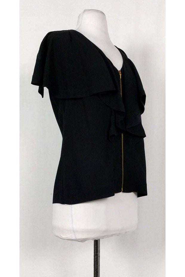 Current Boutique-Tory Burch - Black Ruffle Blouse Sz 4